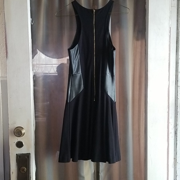 Express blk w/leather like sides dress - Picture 2 of 4